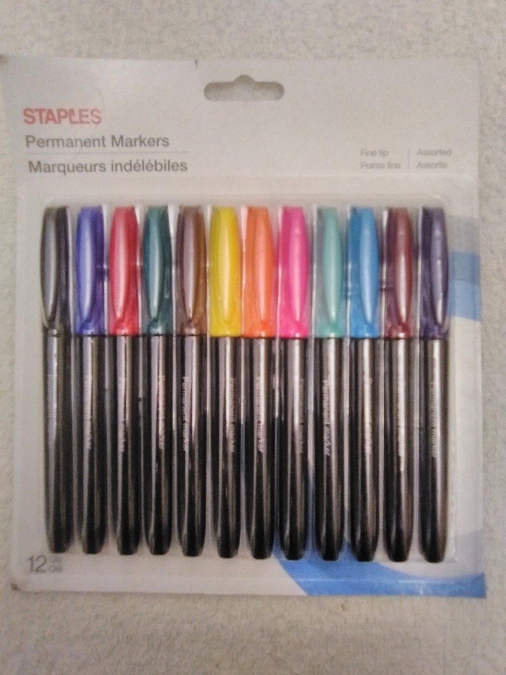 Staples Assorted Color Permanent Markers - 12 Pack